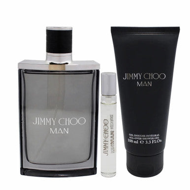 Jimmy Choo Man 3 Pcs Set: 3.4 Eau De Toilette Spray + 0.25 Eau De Toilette Spray + 3.4 Shower Gel - ACCEXO