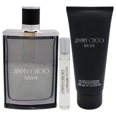 Jimmy Choo Man 3 Pcs Set: 3.3 Eau De Toilette Spray + 0.25 Eau De Toilette Spray + 3.3 Shower Gel - ACCEXO