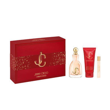 Jimmy Choo I Want Choo 3 Pcs Set For Women: 3.3 Eau De Parfum Spray + 0.25 Eau De Parfum Spray + 3.3 Body Lotion ... - ACCEXO