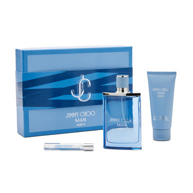 Jimmy Choo Man Aqua 3 Pcs Set: 3.3 Eau De Toilette Spray + 0.25 Eau De Toilette Spray + 3.3 Shower Gel - ACCEXO