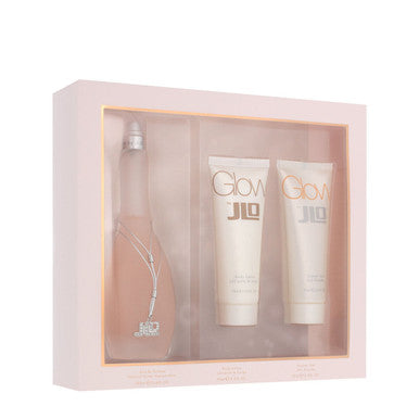 J Lo Glow 3 Pcs Set For Women: 3.4 Eau De Toilette Spray + 2.5 Body Lotion + 2.5 Shower Gel - ACCEXO