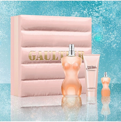 Jean Paul Gaultier Classique 3 Pcs Set For Women: 3.4 Eau De Toilette Spray + 0.2 Eau De Toilette Spray + 2.5 Body Lotion - ACCEXO