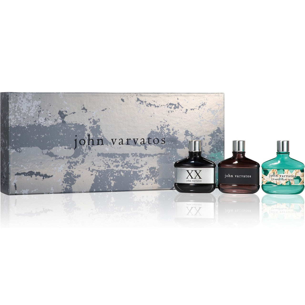 JOHN VARVATOS 3 PCS MINI SET FOR MEN: 15 ML EAU DE TOILETTE + XX 15 ML EAU DE TOILETTE + XX ARTISAN TEAL 15 ML EAU DE TOILETTE
