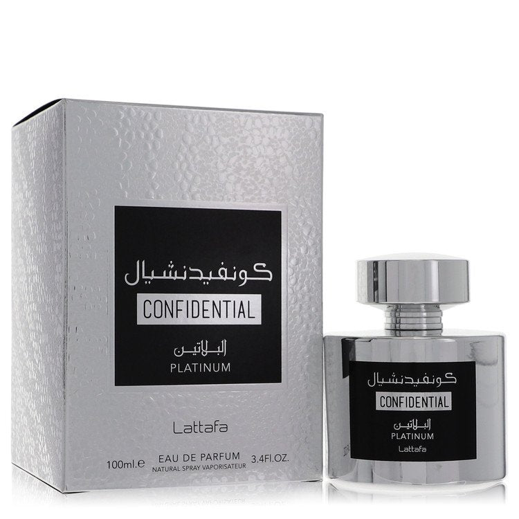 Lattafa Confidential Platinum Cologne By Lattafa Eau De Parfum Spray (Unisex)