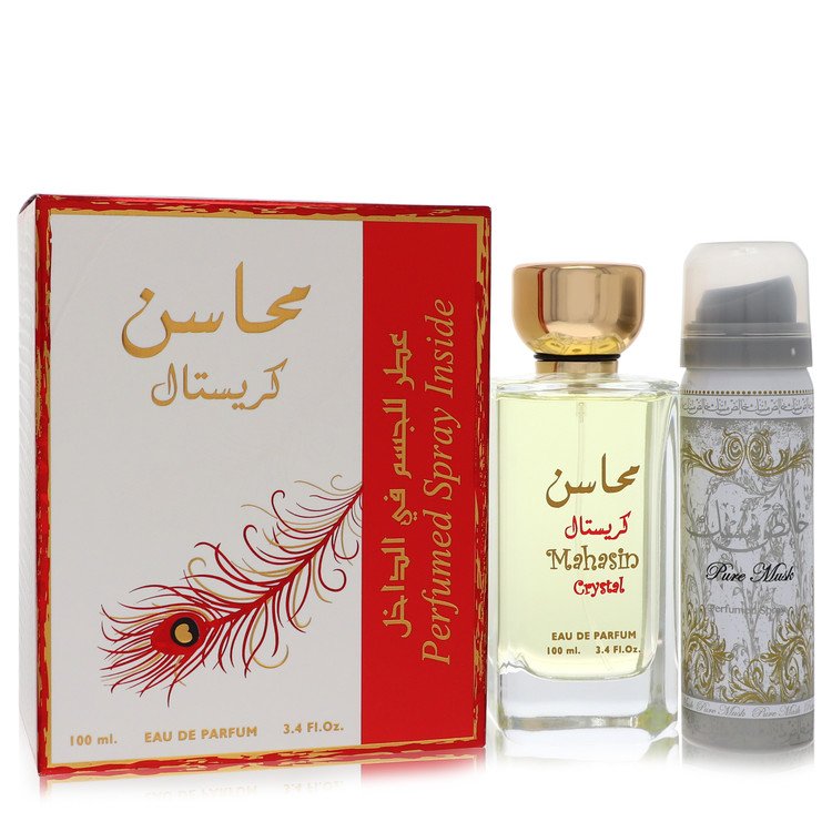Lattafa - Lattafa Mahasin Crystal Perfume By Lattafa Eau De Parfum Spray with 1.7 oz Deodorant Spray. SKU: 566877