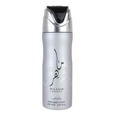 Lattafa Maahir Legacy 6.7 Perfumed Body Spray For Men - ACCEXO