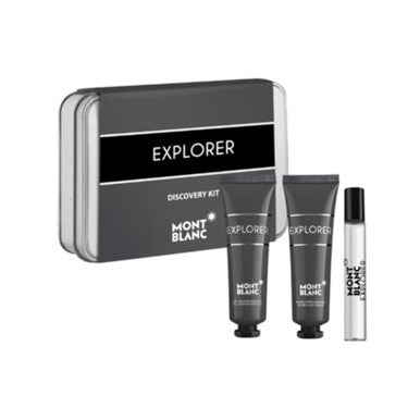 Mont Blanc Explorer 3 Pcs Set For Men: 0.25 Eau De Parfum Spray + 1 Oz After Shave Balm + 1 Oz Shower Gel - ACCEXO