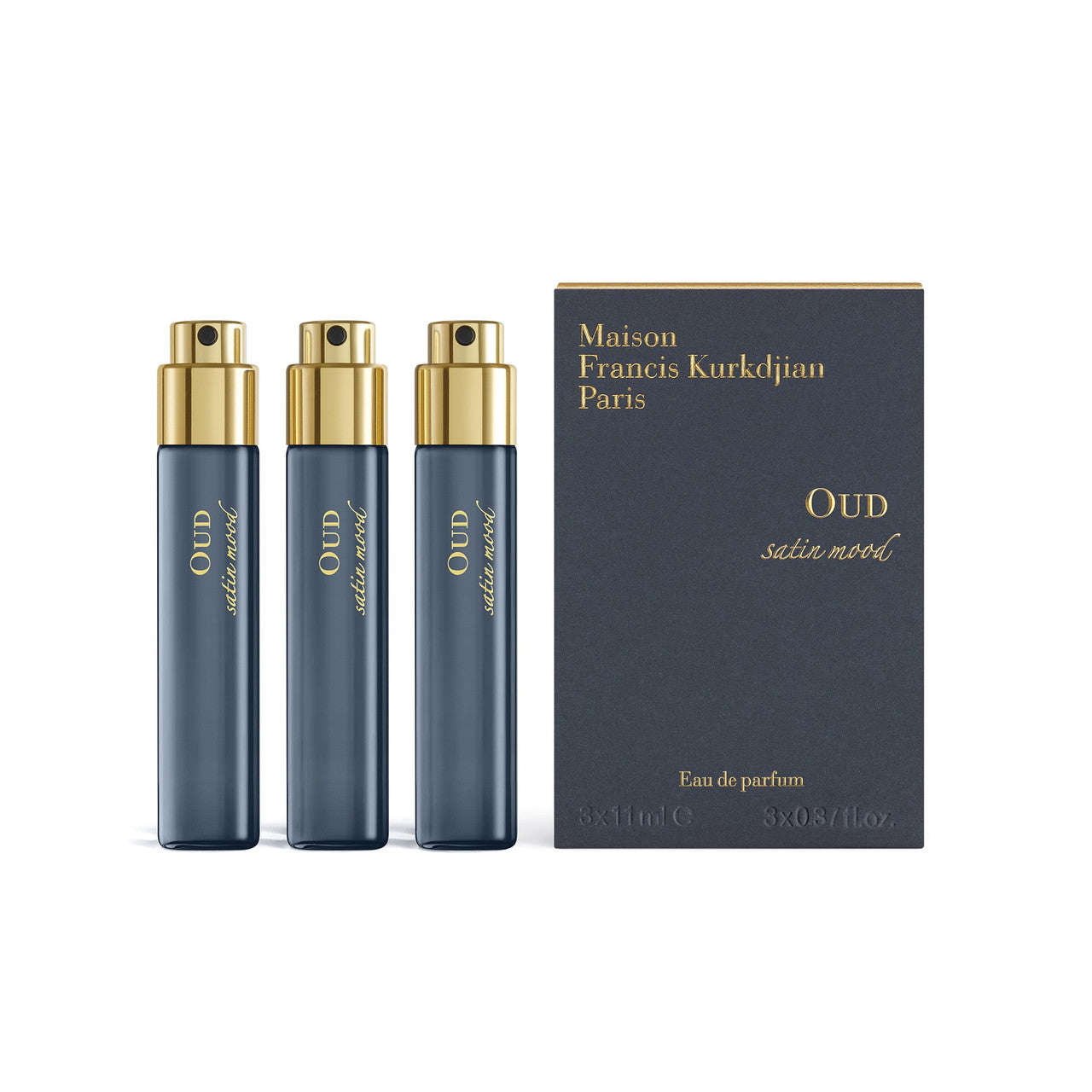 MAISON FRANCIS OUD SATIN MOOD 3 PCS SET: 3 X 0.37 OZ EAU DE PARFUM REFILL