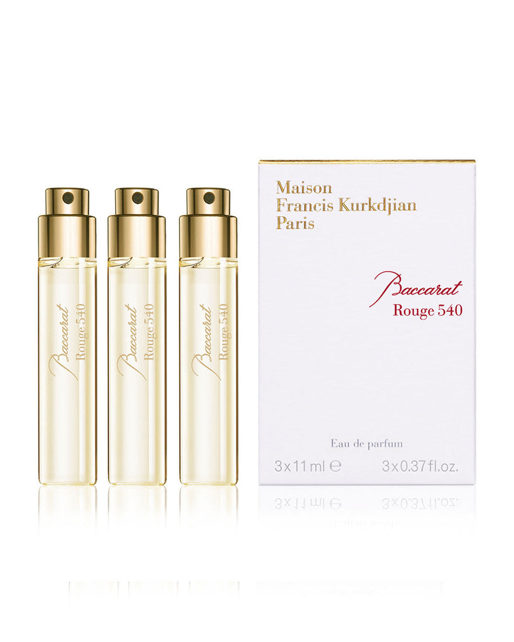 MAISON FRANCIS KURKDJIAN BACCARAT ROUGE 540 3 PCS SET: 3 X 0.37 OZ EAU DE PARFUM REFILL
