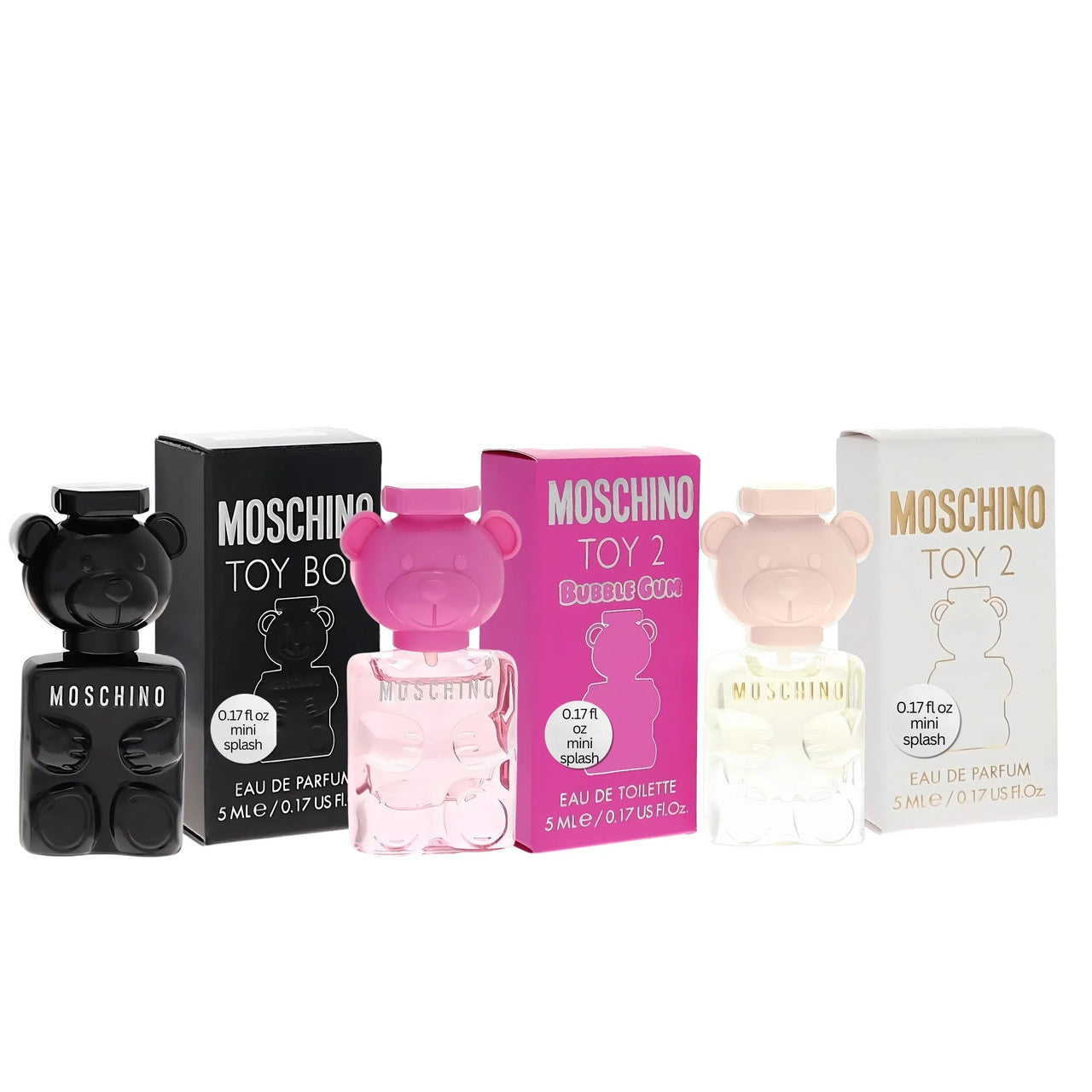 MOSCHINO3 PCS TOY MINI SET: TOY BOY 5 ML EAU DE PARFUM + TOY 2 BUBBLE GUM 5 ML EAU DE TOILETTE + TOY 2 5 ML EAU DE PARFUM