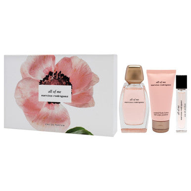 Narciso Rodriguez All Of Me 3 Pcs Set For Women: 3 Oz Eau De Parfum Spray + 1.6 Body Lotion + 0.34 Eau De Parfum Spray - ACCEXO
