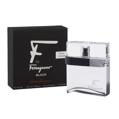 Salvatore Ferragamo "F" Black 3.4 Oz Eau De Toilette Spray For Men - ACCEXO