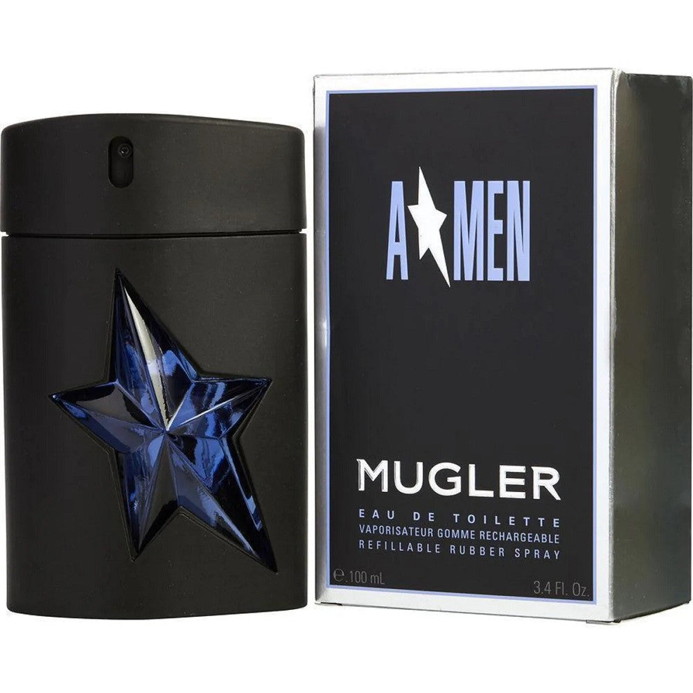 ANGEL A-MEN 3.4 EAU DE TOILETTE SPRAY FOR MEN REFILLABLE (RUBBER)