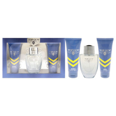 TOP GUN Chevron 3 PCS Set for Men including a 3.4 Eau de Toilette Spray, 3.