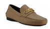 Beige Calf Leather Loafers Shoes