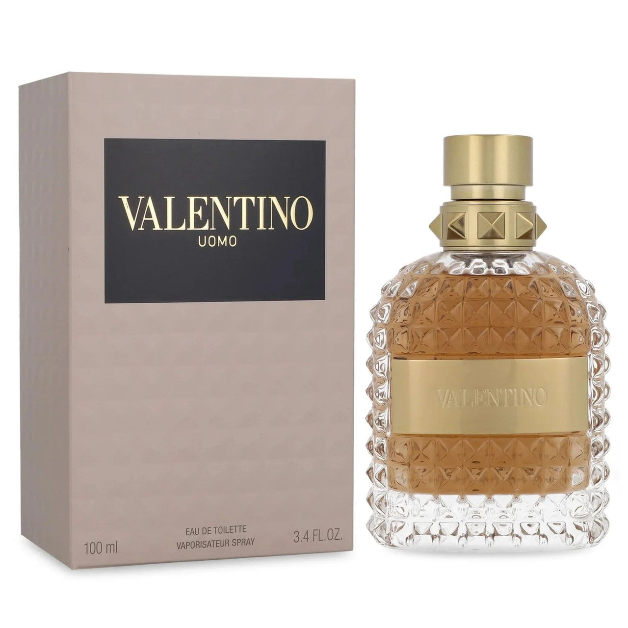 VALENTINO UOMO cologne bottle with packaging, displaying the brand name and fragrance type.