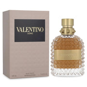 VALENTINO UOMO cologne bottle with packaging, displaying the brand name and fragrance type.