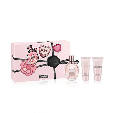 Flowerbomb V&R 3 Pcs Set For Women: 3.4 Eau De Parfum Spray + 1.7 Body Lotion + 1.36 Body Cream - ACCEXO