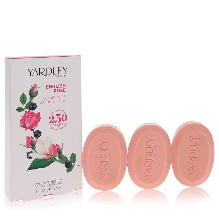 English Rose Yardley Perfume By Yardley London 3 x 3.5 oz  Luxury Soap