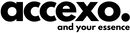Accexo logo with tagline 'and your essence' on a black background