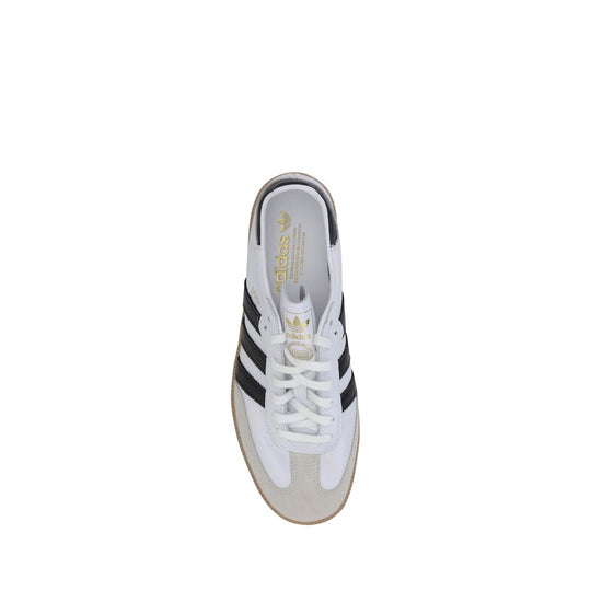 White Adidas Samba Decon Sneakers showcasing classic design and style