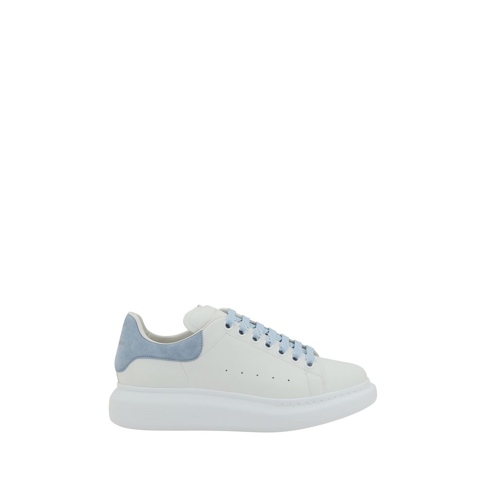 White leather Alexander McQueen sneaker with light blue accents for stylish casualwear