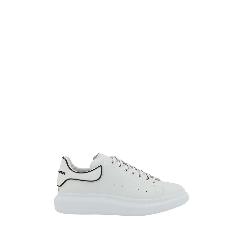 White leather Alexander McQueen sneakers with stylish black trim for a trendy look