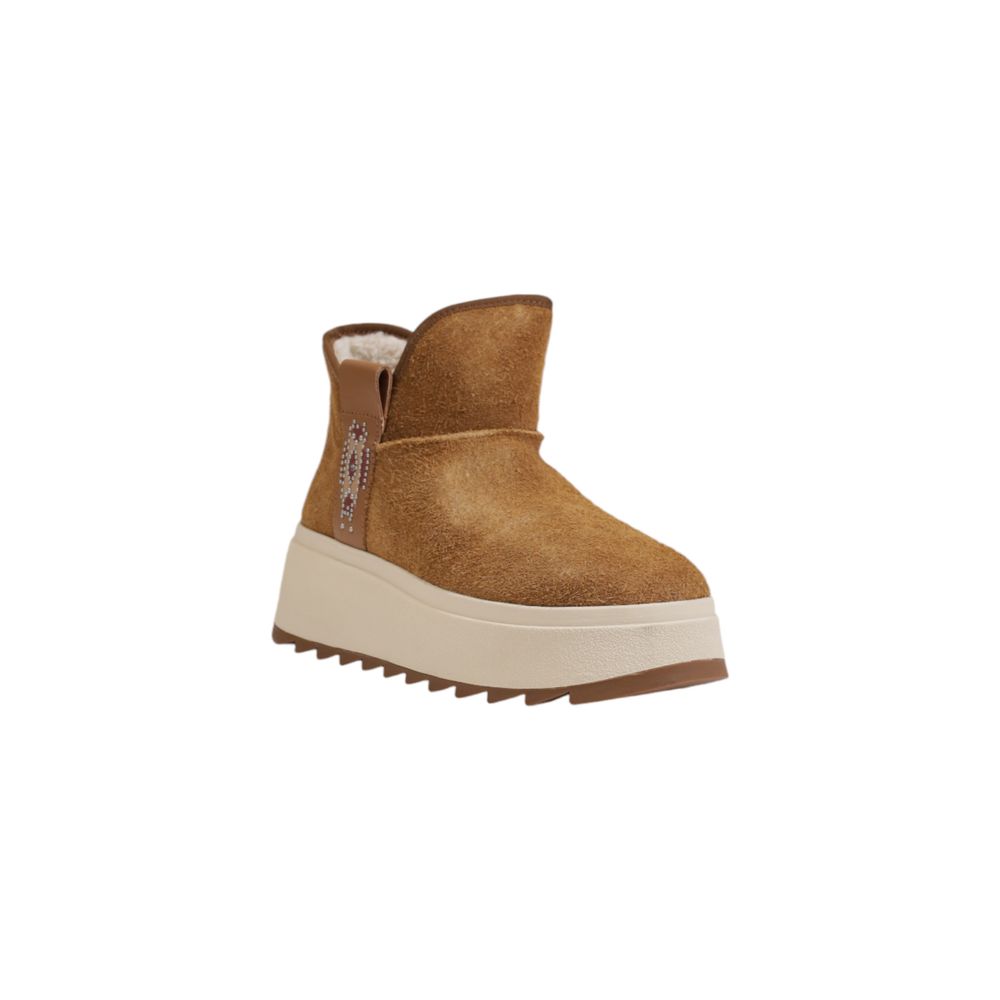 ASH Brown Suede Boot featuring a stylish brown suede platform design