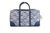 Boston Medium Blue Vintage Denim Fabric Duffle Bag Crossbody Bag Purse