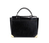 Manhattan Medium Slick Black Leather Top Handle School Satchel Bag