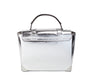 Manhattan Medium Silver Leather Top Handle Satchel Bag