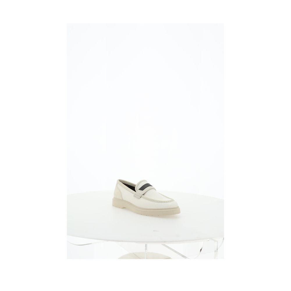 Beige leather loafer from Brunello Cucinelli loafers collection for stylish comfort