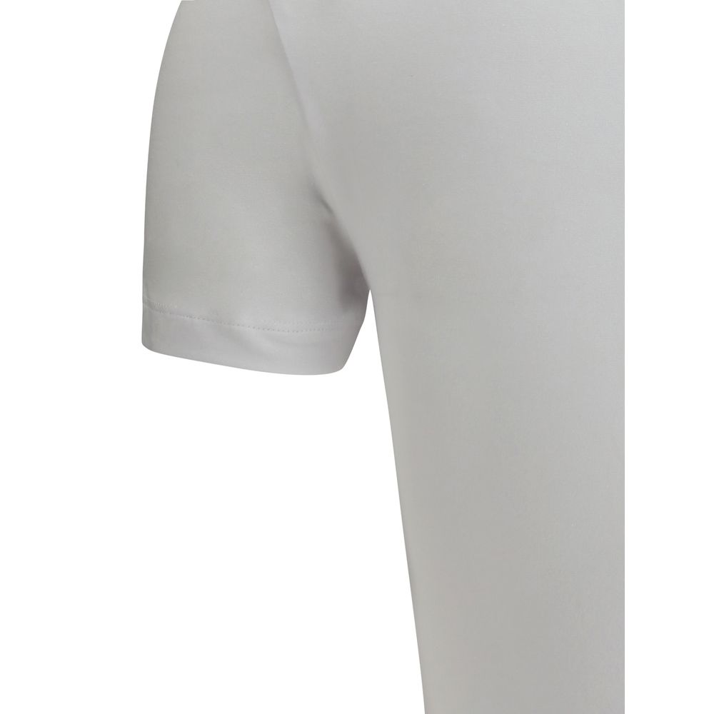 Brunello Cucinelli monochrome short-sleeved white shirt displayed elegantly
