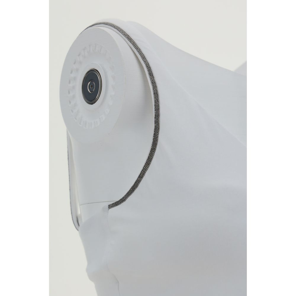 White plastic water filter housing for Brunello Cucinelli Top with embellishments