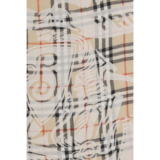 Plaid Burberry Archive Check Scarf featuring an elegant equestrian design