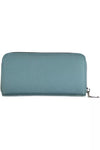 Chic Blue Polyethylene Wallet with Coin Purse