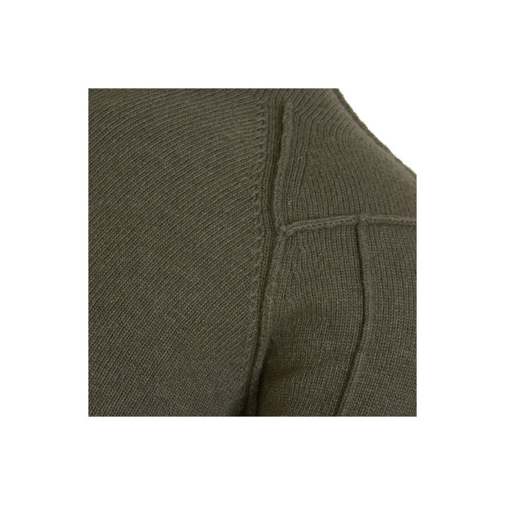 Olive green knit detail of C.P. Company Green Wool Sweater for cozy style