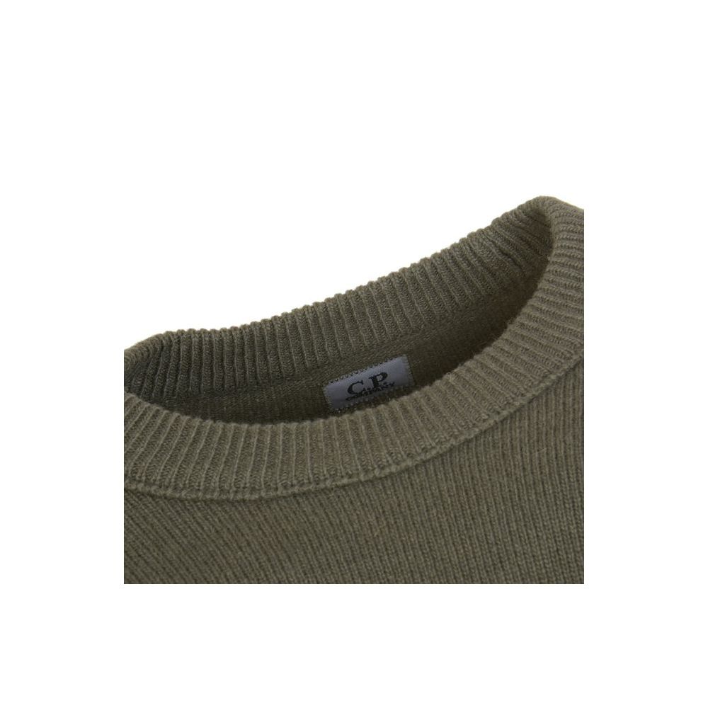 Olive green ribbed knit C.P. Company Wool Sweater perfect for stylish layering