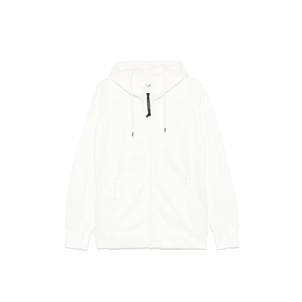 C.P. Company White Cotton Sweater in a stylish white hooded design