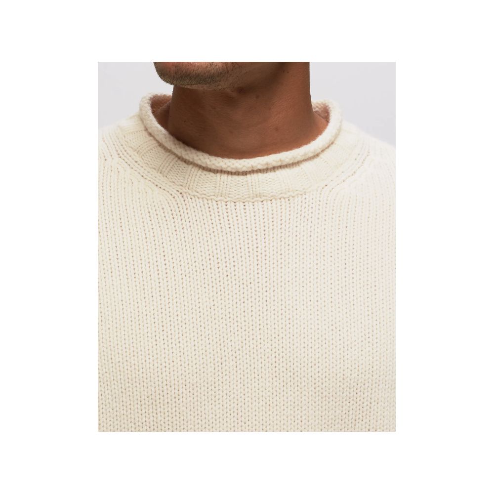 Cream-colored knit sweater from C.P. Company white wool sweater collection
