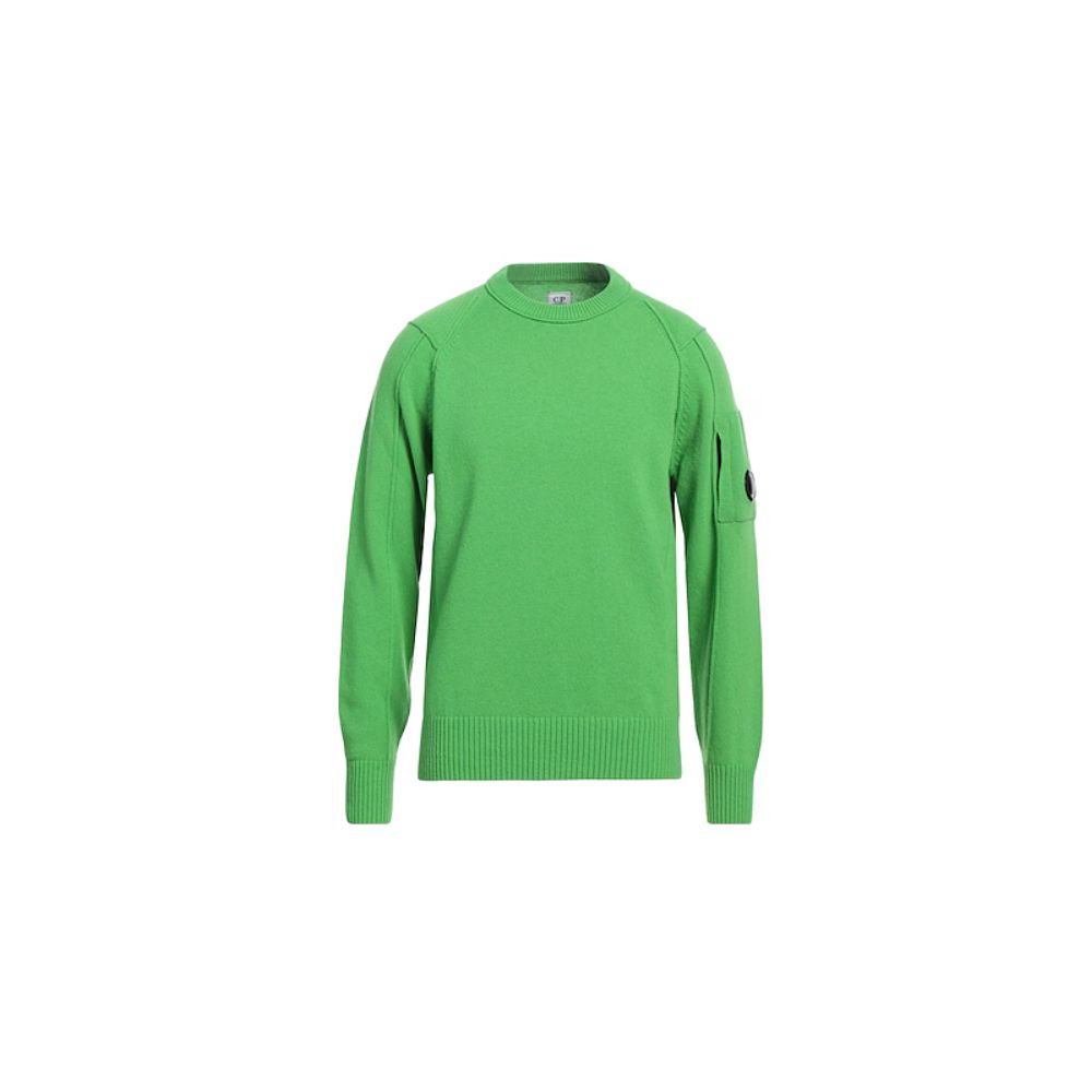 Green crewneck sweater from C.P. Company White Wool Sweater collection