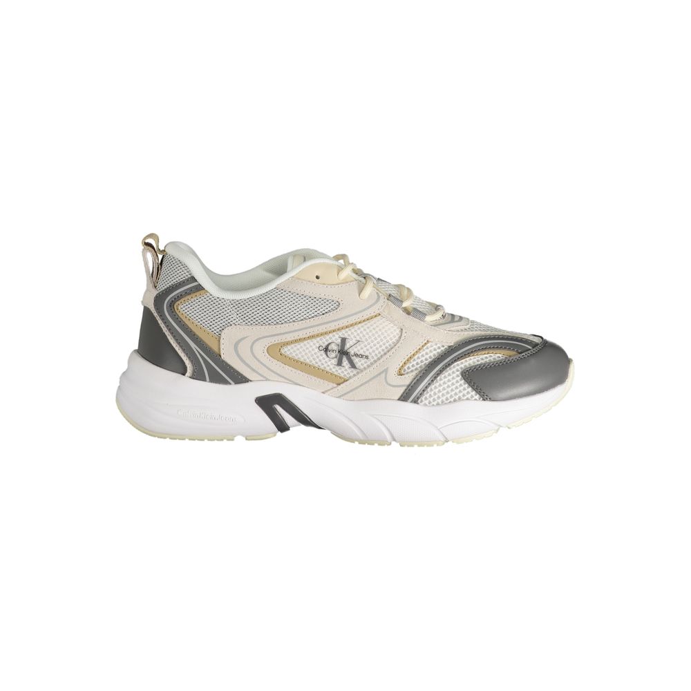 Calvin Klein Beige Polyester Sneaker showcasing stylish off-white design and comfort