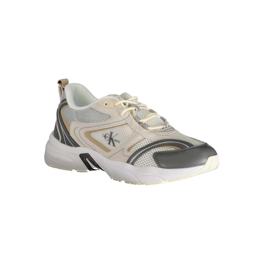 Calvin Klein Beige Polyester Sneaker in beige and gray design for stylish comfort