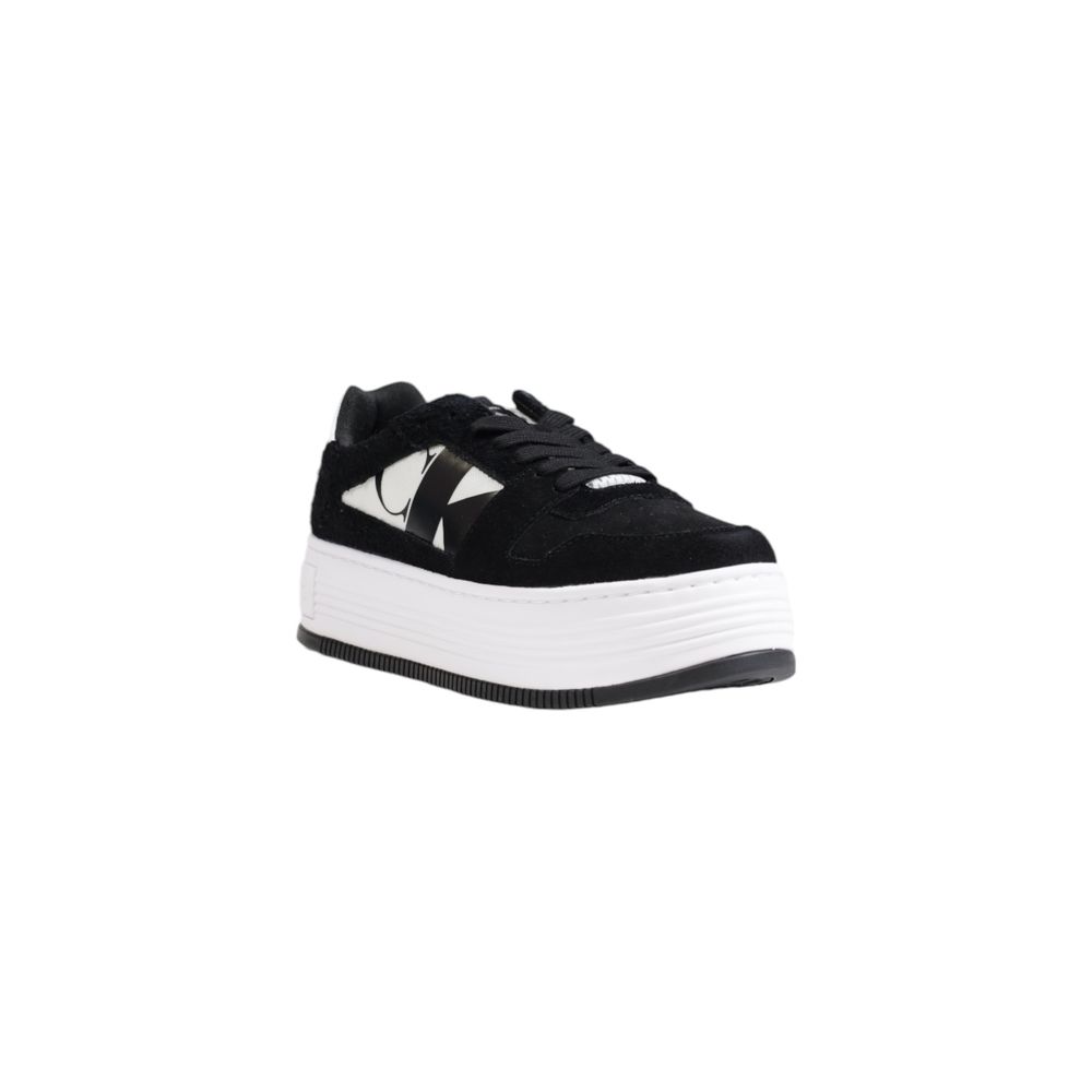 Calvin Klein Black Leather Sneaker featuring stylish black platform design