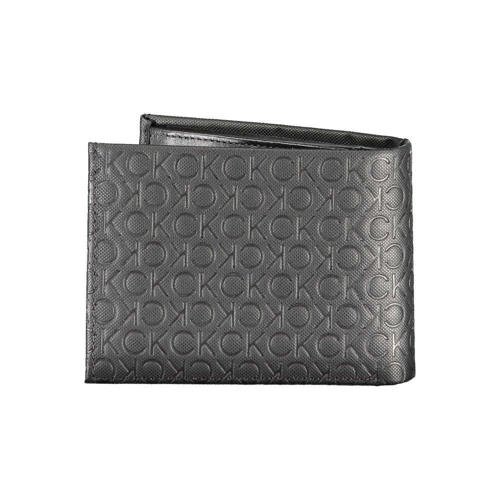 Gray patterned wallet featured as part of the Calvin Klein Black Leather Wallet collection