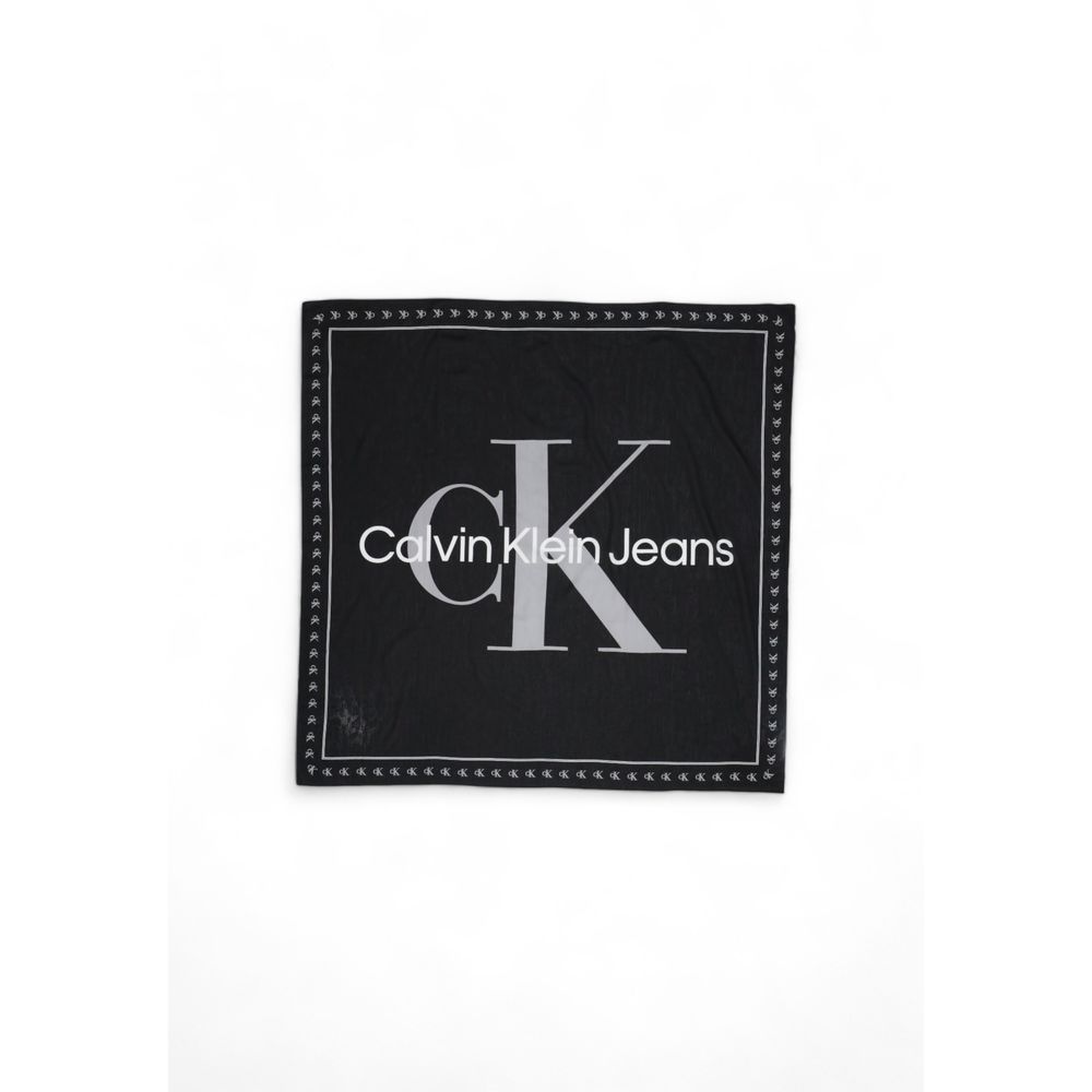 Calvin Klein Black Organic Cotton Scarf - One Size