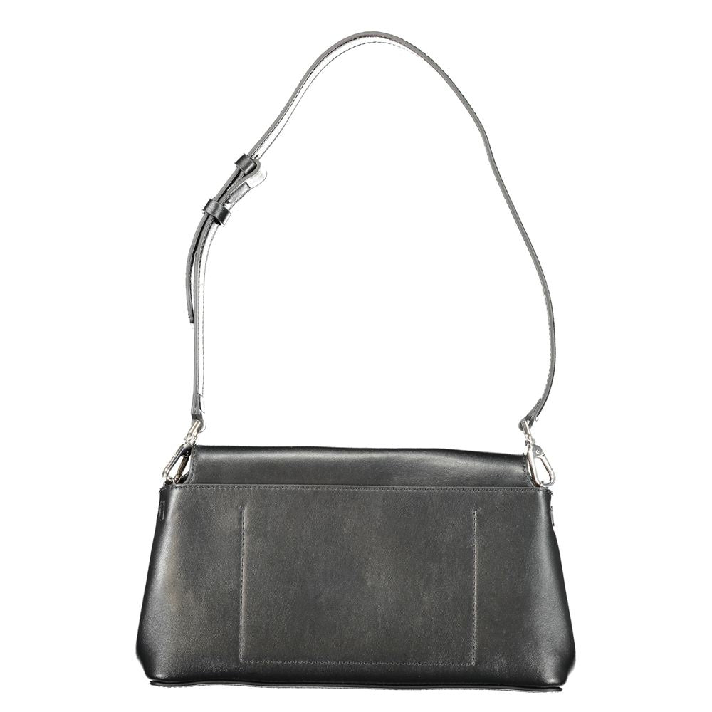 Calvin Klein Black Polyester Handbag featuring a stylish black leather shoulder bag design