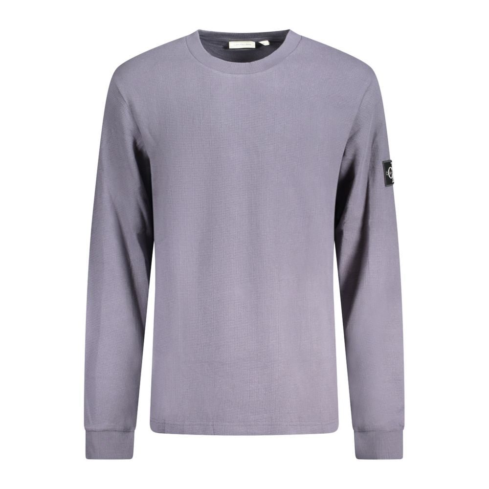 Lavender long-sleeved shirt featured in Calvin Klein Blue cotton men sweater