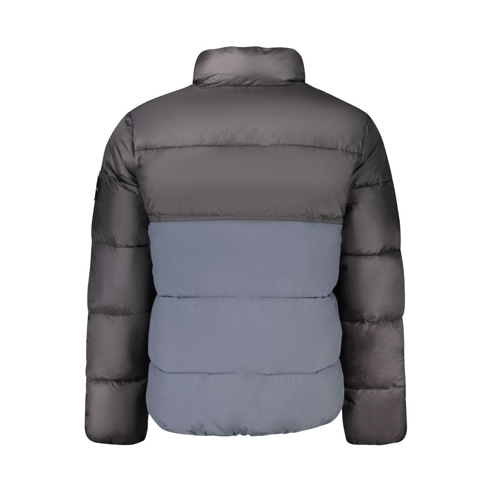 Two-tone puffer jacket in Calvin Klein Blue, perfect polyester men jacket for stylish warmth