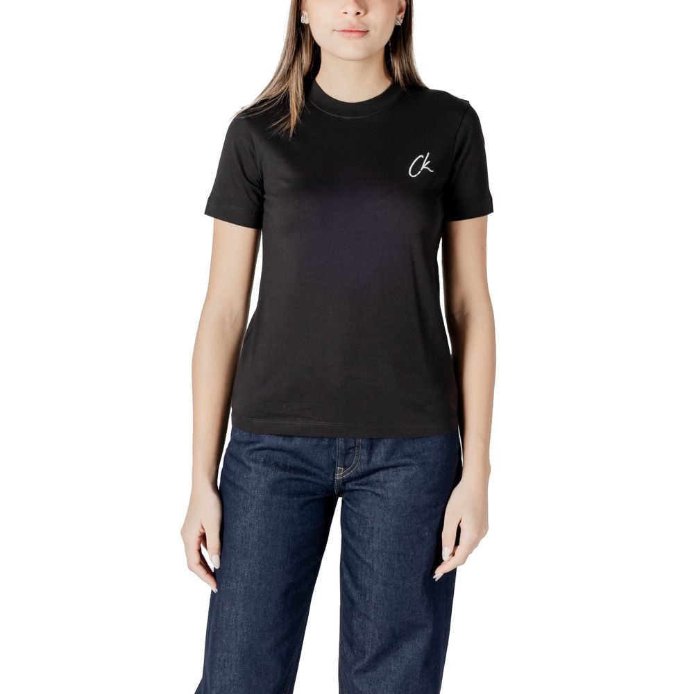 Black Calvin Klein Jeans Cotton Rigenerato Top T-Shirt for stylish casual wear